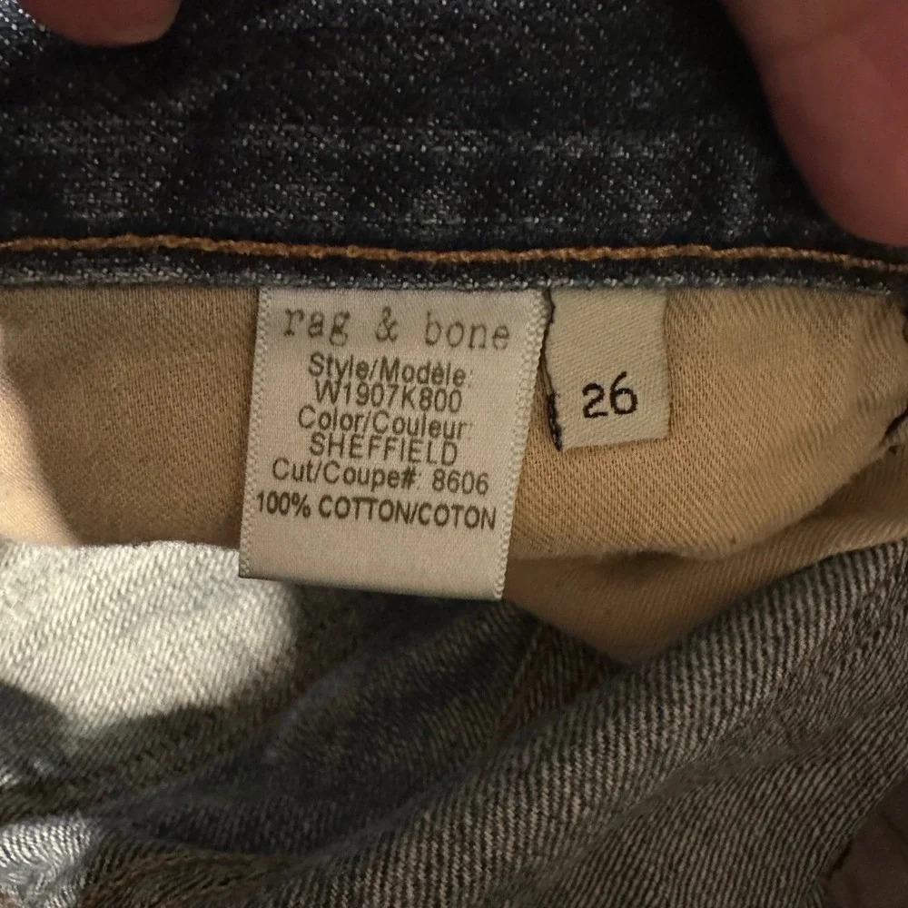 Rag & Bone JEAN Distressed Cut-Off Denim Shorts Blue Size 26 Medium Wash